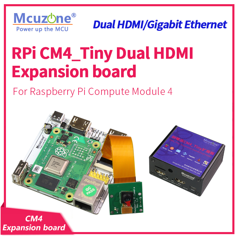 Raspberry Pi Compute Module 4 Dual Camera Board - Placa de expansión RPi CM4_Tiny, HDMI